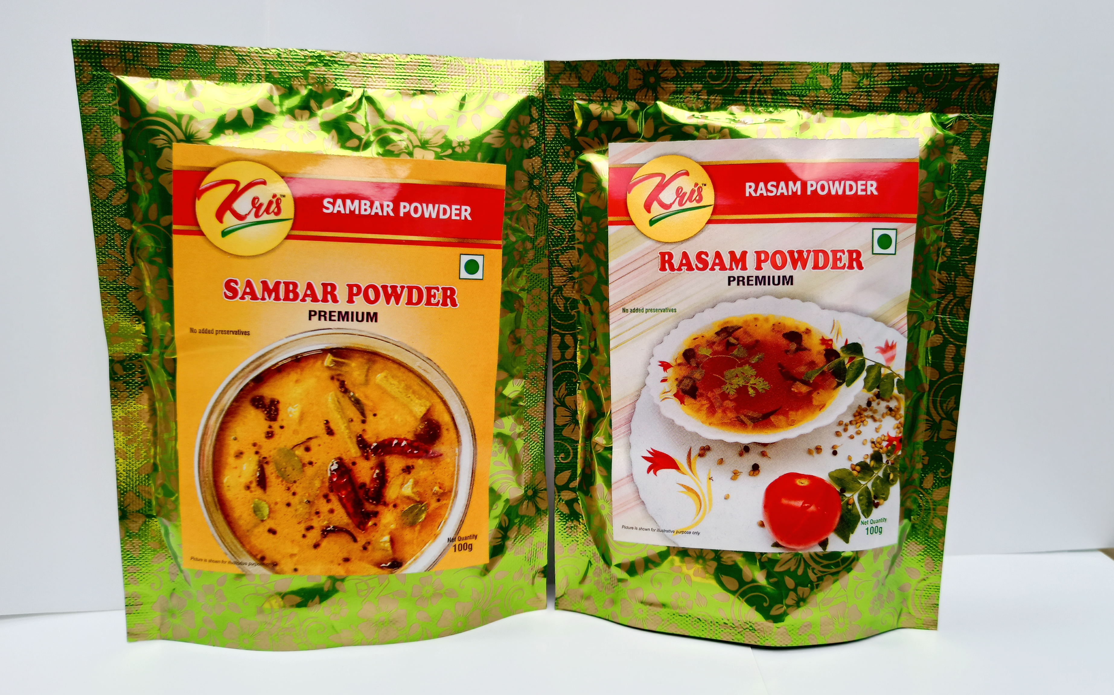 kris sambar powder and kris rasam powder