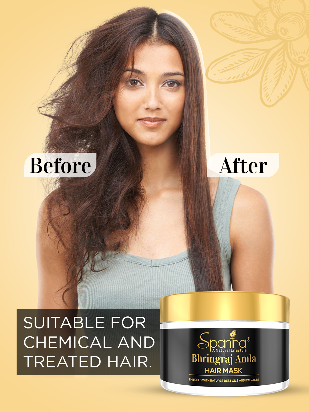 Personal Care :: Daily Essentials :: Hair & Skin Care :: Spantra Bhringraj  Hair Mask - 250gm - Alakart Shopping